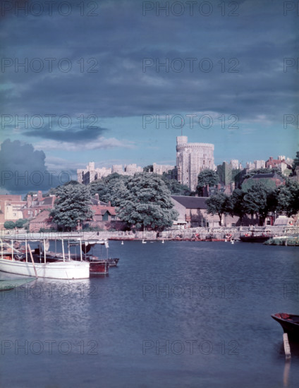 Windsor Castle from the Thames, Berkshire, c1955. Creator: Arthur Charles Kirby Ware.