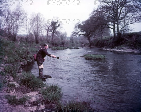 Fishing on the Tamar, Cornwall, c1955. Creator: Arthur Charles Kirby Ware.
