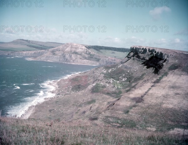 Kimmeridge Ledges and coastline seen from St Alban's Head, Dorset, c1955. Creator: Arthur Charles Kirby Ware.