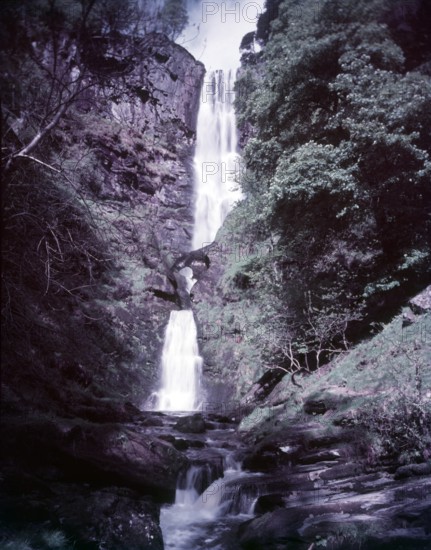 Pistyll Rhaeadr Waterfall, Wales, c1955.  Creator: Arthur Charles Kirby Ware.