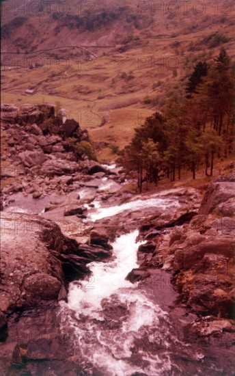 Ogwen Falls, Caernarvon, Wales, c1955.  Creator: Arthur Charles Kirby Ware.