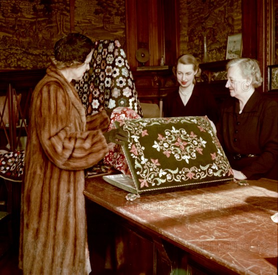 In the show room, Royal School of Needlework, c1955. Creator: Arthur Charles Kirby Ware.