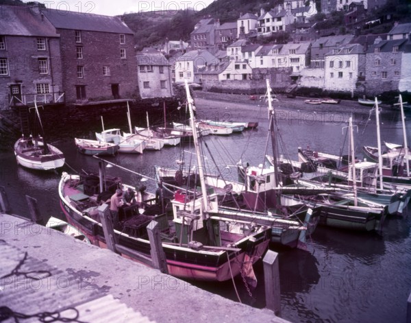 Boats in Polperro Harbour, Cornwall, c1955. Creator: Arthur Charles Kirby Ware.
