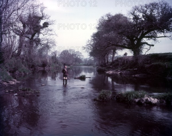 Fishing on the Tamar, Cornwall, c1955. Creator: Arthur Charles Kirby Ware.