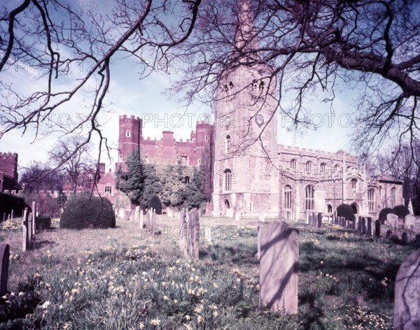 Buckden Palace and St Mary's Parish Church, Buckden, Huntingdonshire, c1955.  Creator: Arthur Charles Kirby Ware.