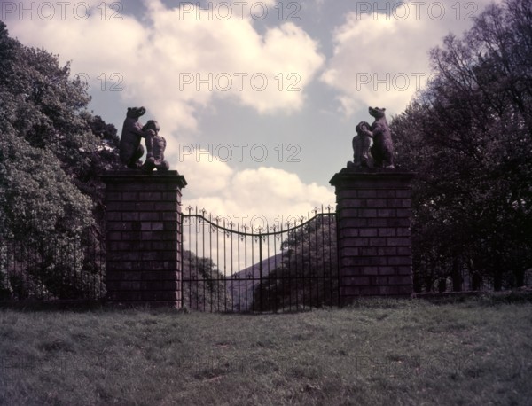 Gates of Traquair House, Scotland, c1955. Creator: Arthur Charles Kirby Ware.