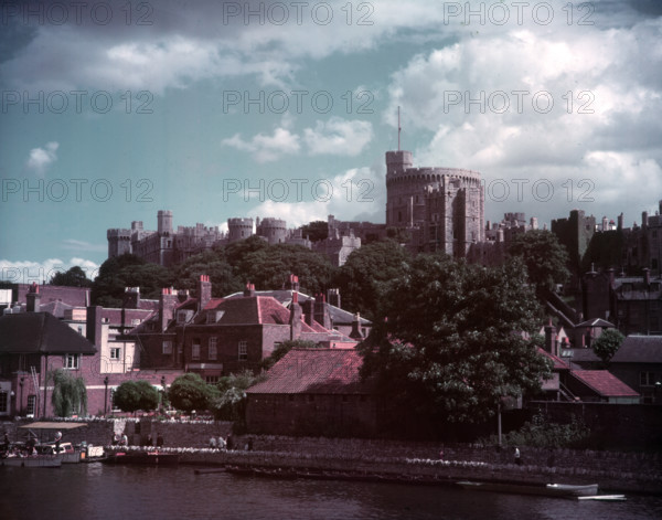 Windsor Castle from the Thames, Berkshire, c1955. Creator: Arthur Charles Kirby Ware.