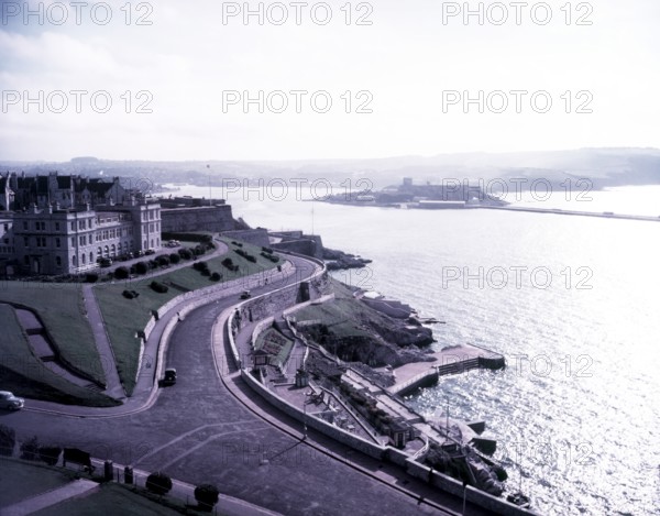 The Sound, Royal Citadel, and Mount Edgecumbe, Plymouth, Devon, c1955.   Creator: Arthur Charles Kirby Ware.