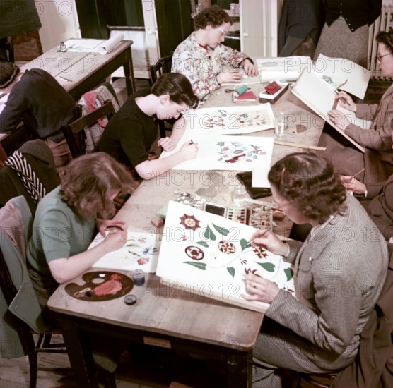 Evening class in design, Royal School of Needlework, c1955. Creator: Arthur Charles Kirby Ware.
