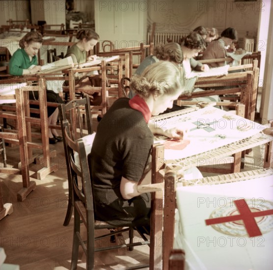 Students at work, training day, Royal School of Needlework, c1955. Creator: Arthur Charles Kirby Ware.
