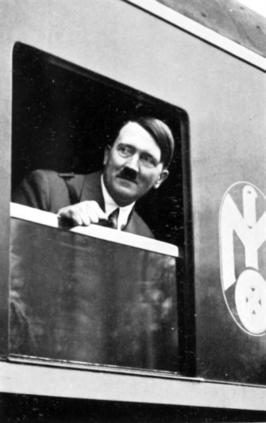 Hitler during a trip across Germany in 1934