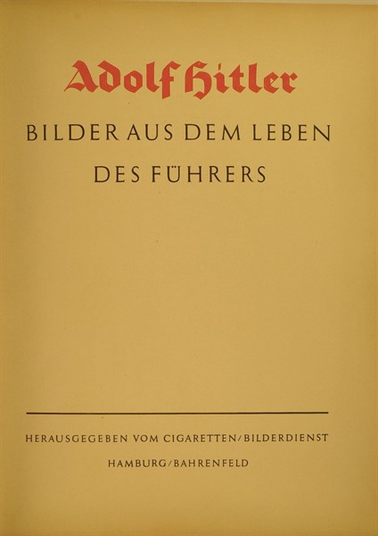 Flyleaf of the book about Adolf Hitler, Cigaretten-Bilderdienst Hamburg-Bahrenfeld Editions (1936)