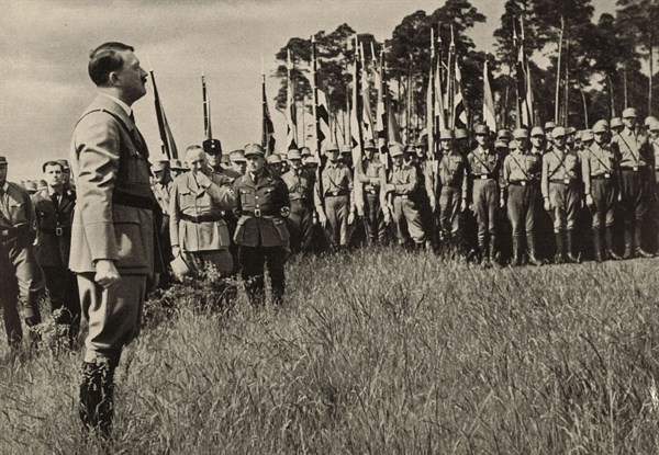 Hitler inspecting the recruits of the 'Reichsführerschule' (1933)