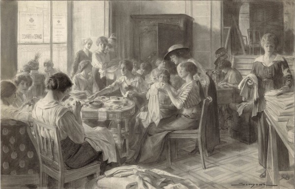 Les nouveaux après-midi de la parisienne : la confection de layettes pour les bébés des combattants