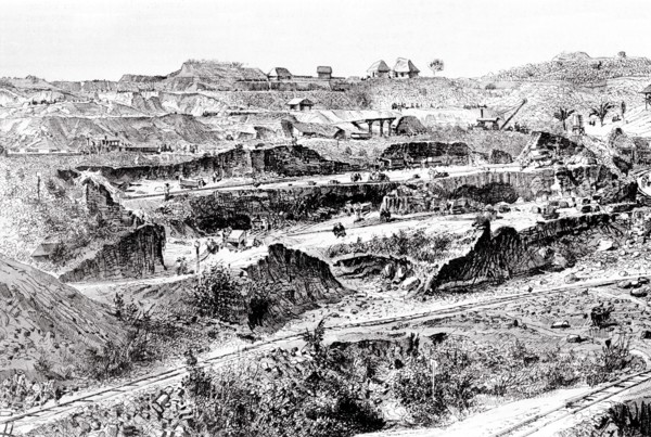 Percement de l'Isthme de Panama par la France : Septembre 1884, aspect général des travaux, un