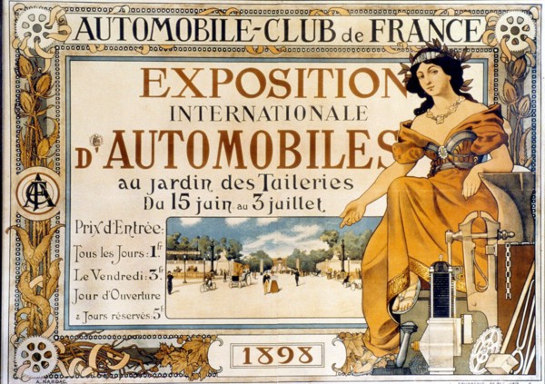 Annonce pour l'Exposition internationale d'Automobile, organisée en 1898 par l'Automobile Club de