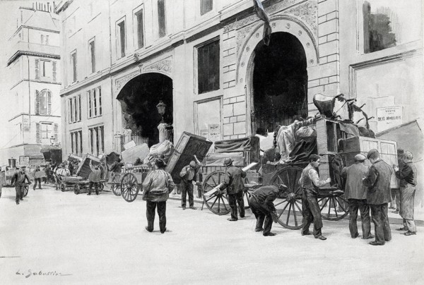 L'Hôtel des ventes de Drouot à Paris en mars 1898.