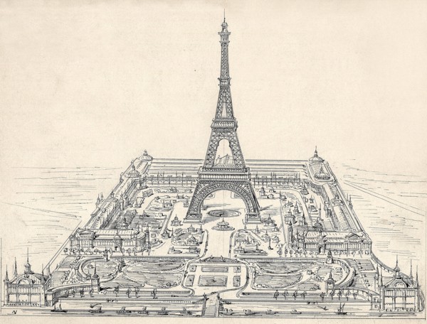 Projet de tour pour l'Exposition Universelle de 1889 propose par M F. Dutert, Plan paru dans