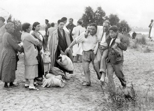 Réfugiés espagnols à la frontière française, en août 1936