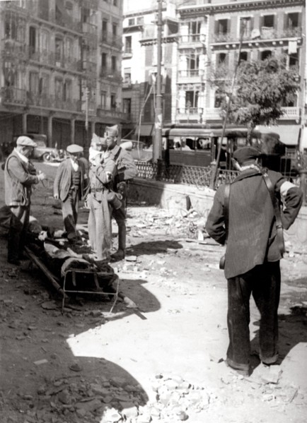 La ville de Tolède pendant la Guerre d'Espagne en octobre 1936
