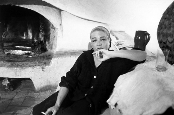 Simone Signoret à "La Colombe d'Or", le  17 mai 1961.