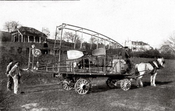 Aéronautique. Le premier ballon dirigeable démontable, le Zodiac I janvier 1909.