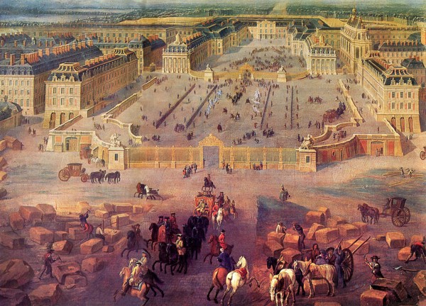 View over the Versailles Castle from the Place d'Armes in 1722