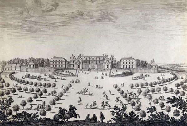 Vue de la façade de la cour d'honneur du château de Versailles