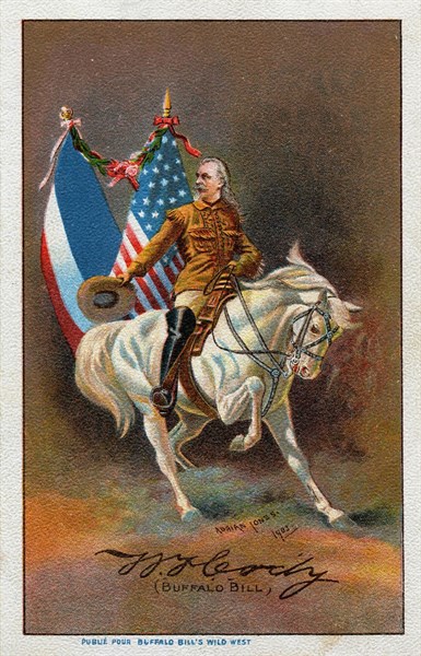 Postcard to remember Buffalo Bill's Wild West Show in France