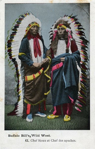 Buffalo Bill's Wild West. Sioux chief and Apache chief