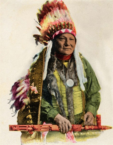 Carte postale représentant le chef Indien "No Neck"