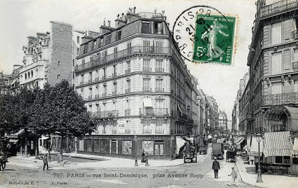 Buffalo Bill's Wild West, view of one of the Parisian ticket sale office, at the angle of rue saint Dominique and Avenue Rapp