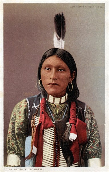 Carte postale représentant l'indien Pedro