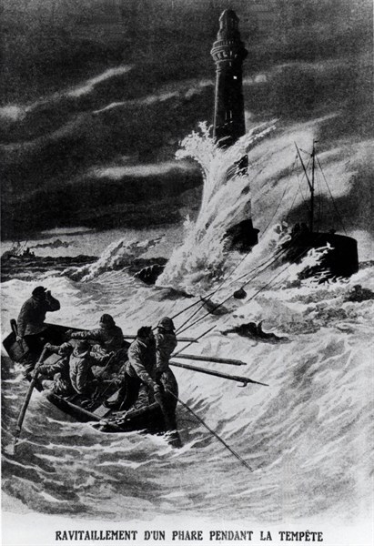 Supplying a lighthouse during a storm