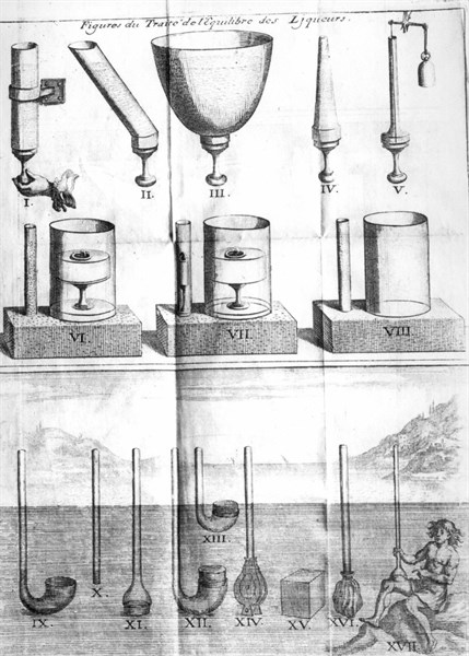 Diagrams from Blaise Pascal's Treaty of the Equilibrium of Liquors