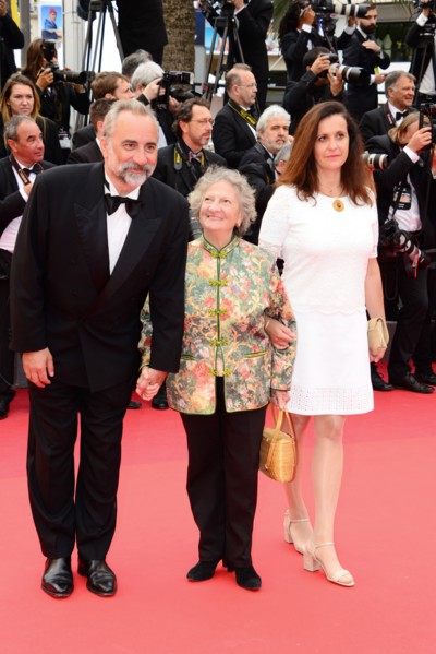 Antoine Duléry et son épouse, avec Marthe Villalonga, Festival de Cannes 2016