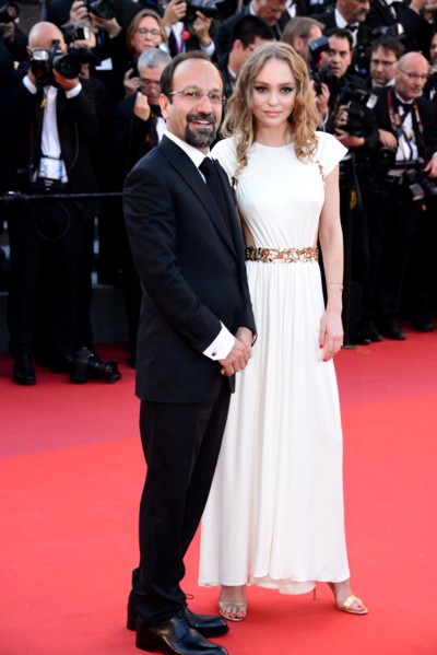 Asghar Farhadi and Lily-Rose Depp, 2017 Cannes Film Festival