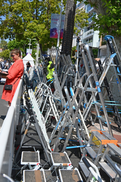 Escabeaux pour les photographes du Festival de Cannes
