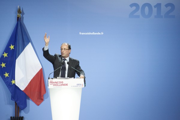 François Hollande meeting au palais des sports de Créteil le 11/02/2012