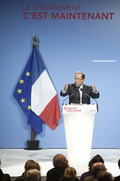 François Hollande meeting au palais des sports de Créteil le 11/02/2012