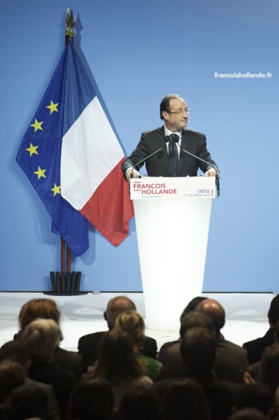 François Hollande meeting au palais des sports de Créteil le 11/02/2012