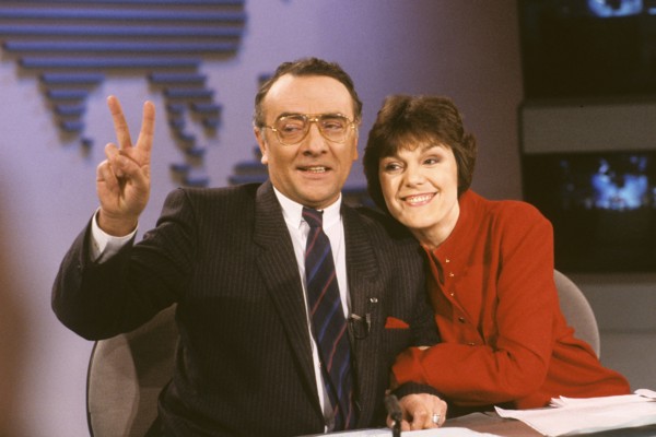 Yves Mourousi and Marie-Laure Augry, 1988