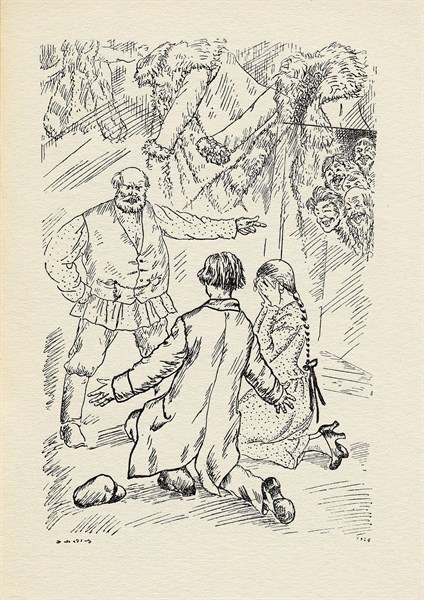 Kustodiev, Illustration pour le livre de Vassily Kazin "Le manteau de renard et l'amour"