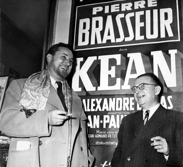 Jean-Paul SARTRE et Pierre BRASSEUR, 1953