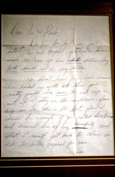 Letter from Marilyn MONROE to Lee STRASBERG