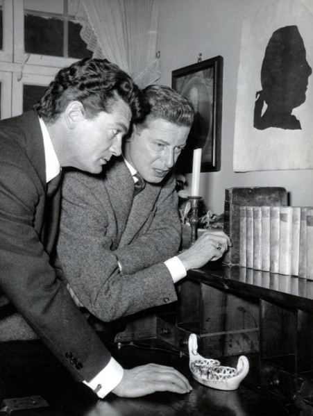 Jean MARAIS and Dieter BORSCHE in the Goethehaus in Frankfurt, 1953