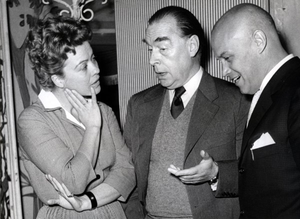 Erich Maria REMARQUE with actors 1956