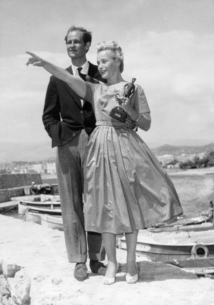 Maria SCHELL and Horst HÄCHLER, Cannes 1957