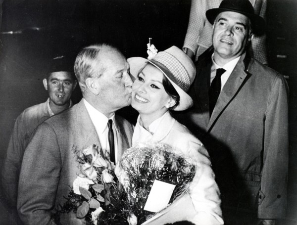 Maurice CHAVALIER, Sophia LOREN and Carlo PONTI, Vienna 1959