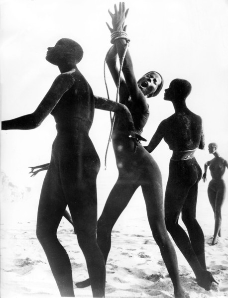 VERUSCHKA posing next to mannequins